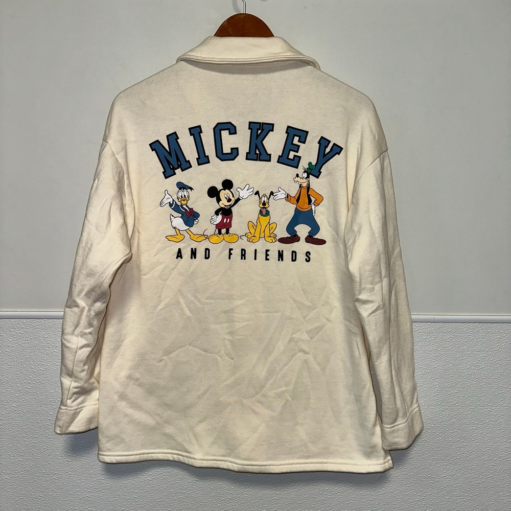 Women's Disney Mickey & Friends Cream Blue Utility Shacket XS - Picture 2 of 10